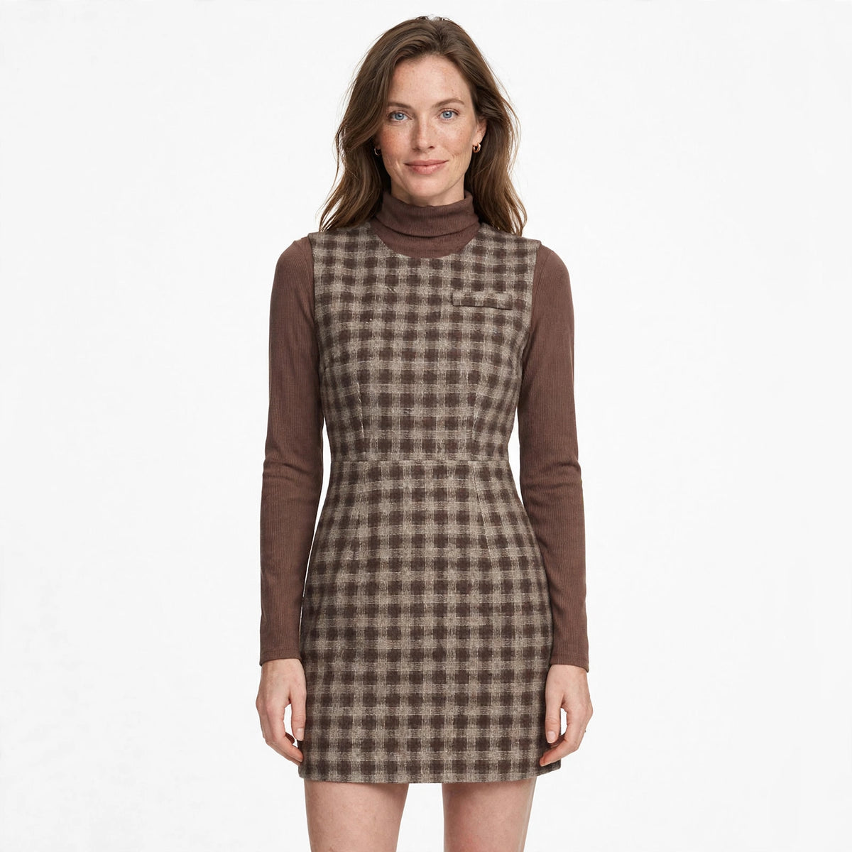 Imogen Fletcher | Plaid Pinafore Dress & Turtleneck Set