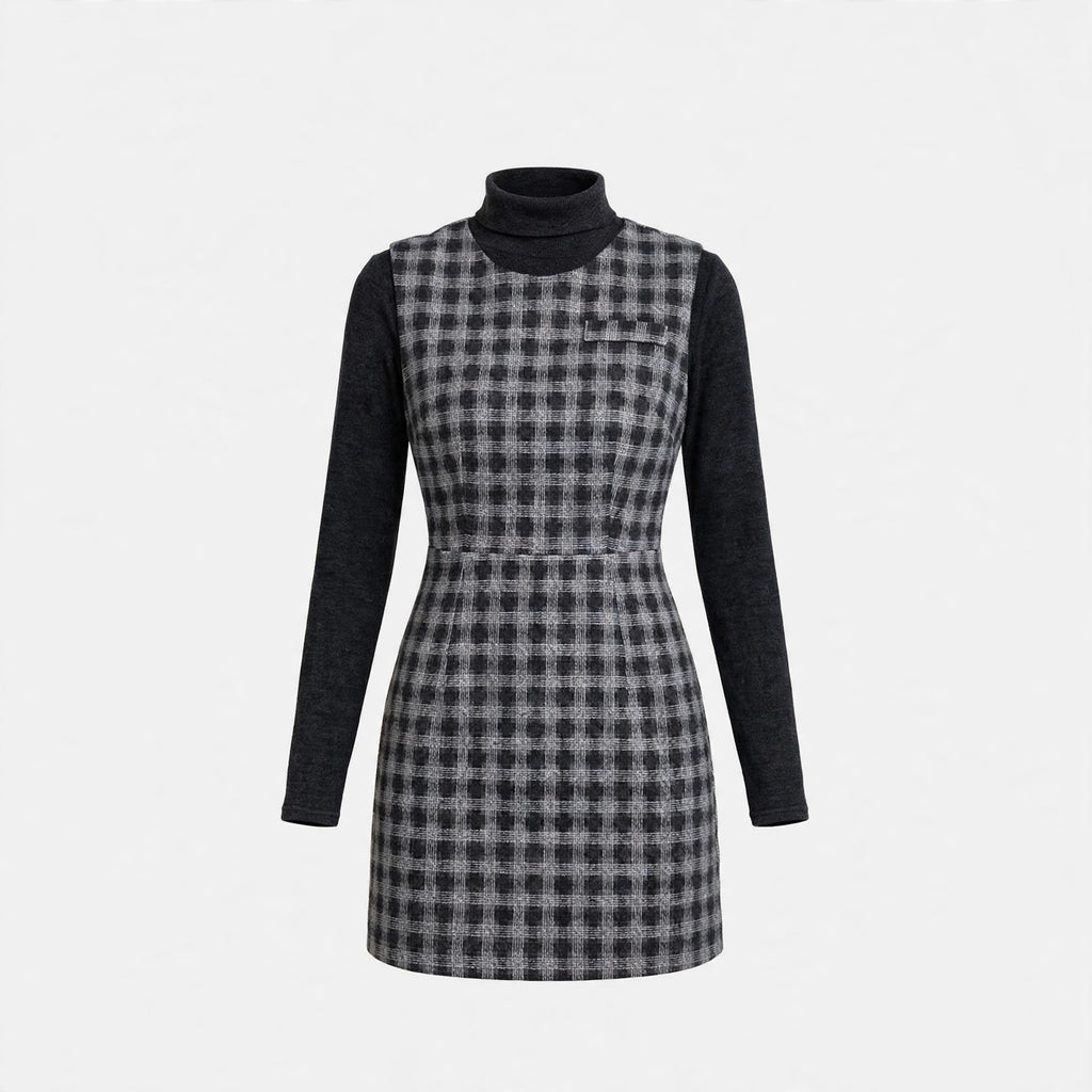 Imogen Fletcher | Plaid Pinafore Dress & Turtleneck Set