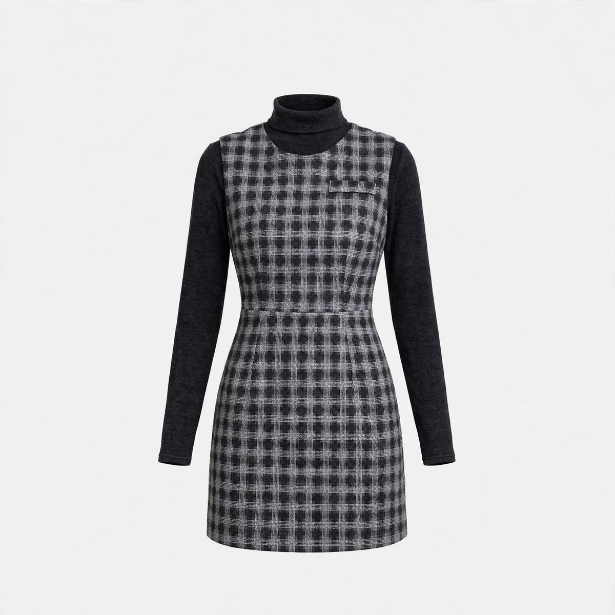 Imogen Fletcher | Plaid Pinafore Dress & Turtleneck Set