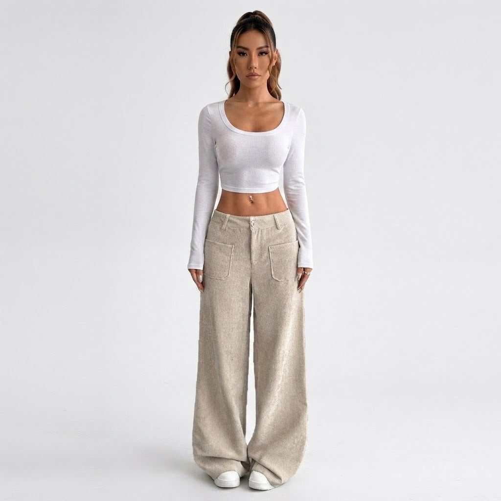 Henrietta Wells | Corduroy Wide-Leg Cargo Trousers
