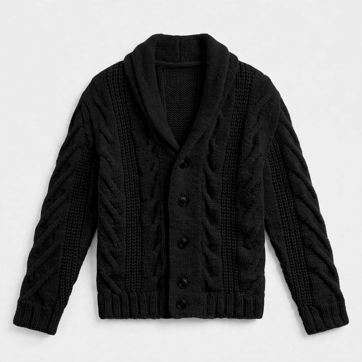 Nigel Fenchurch | Cable Knit Shawl Collar Sweater