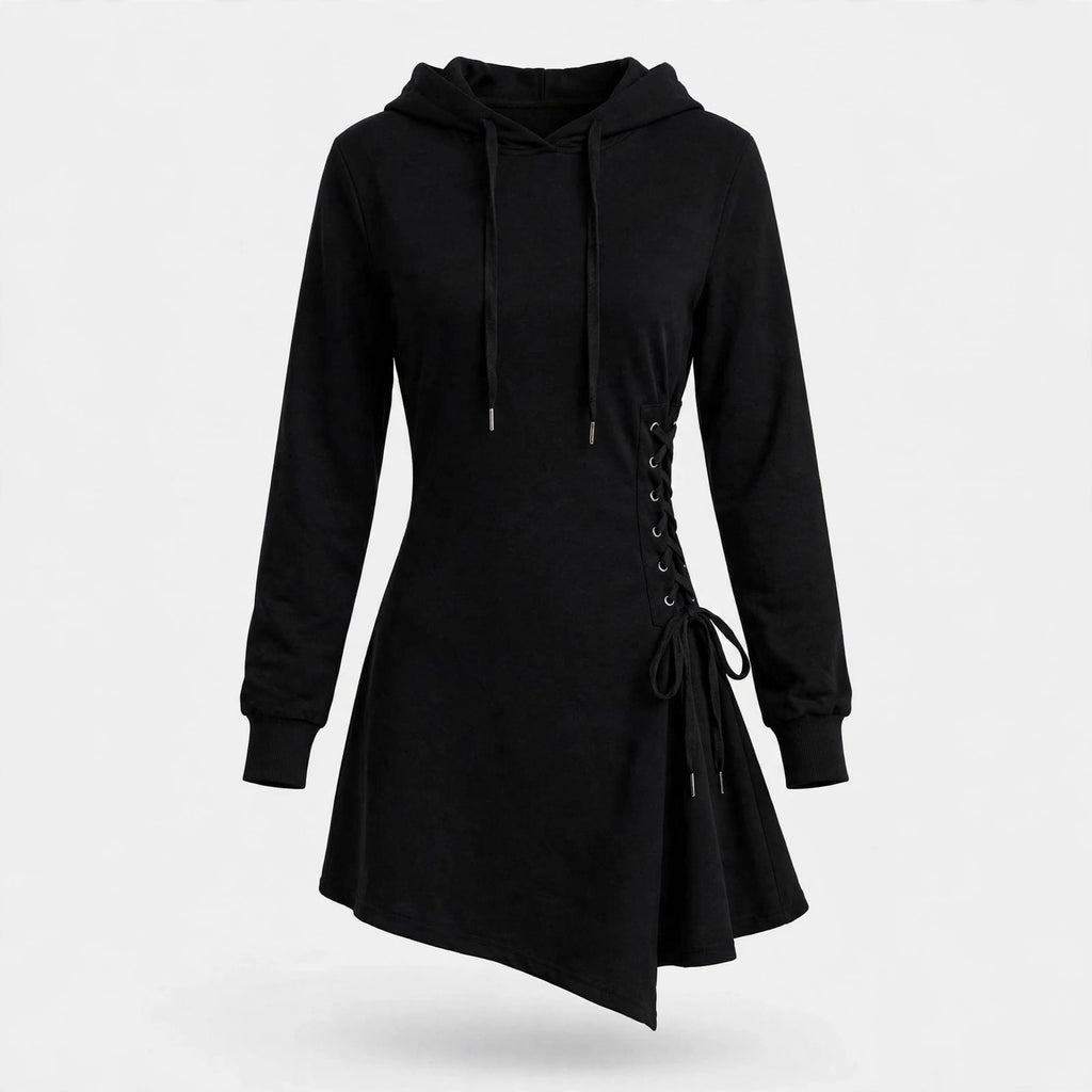 Beatrice Fanshawe | Lace-Up Hooded Sweatshirt Dress