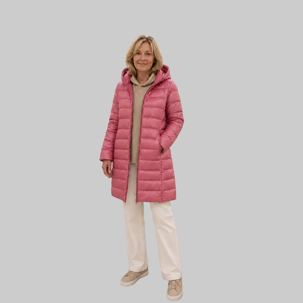 Women's Lightweight Long Hooded Quilted Coat