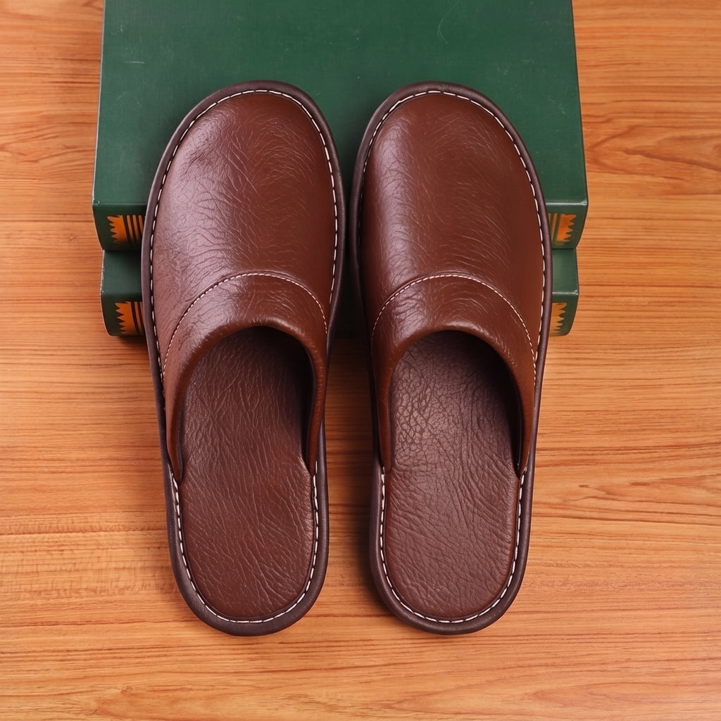 Percy Attwood | Brown Leather Slippers For Men