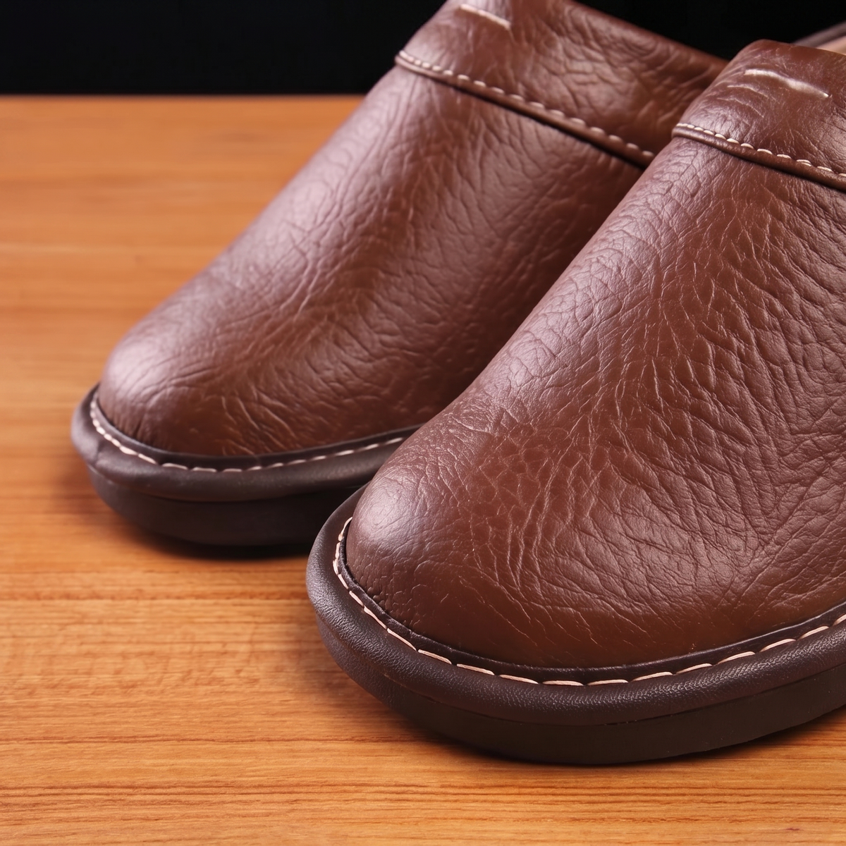 Percy Attwood | Brown Leather Slippers For Men