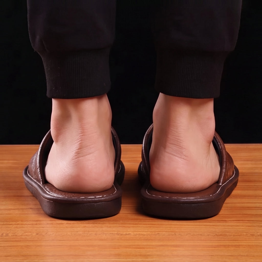 Percy Attwood | Brown Leather Slippers For Men