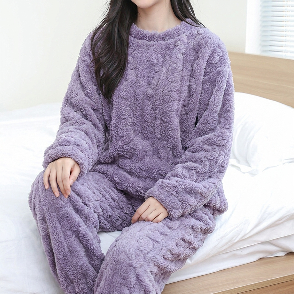 Millicent Harrison | Zip-Front Fleece Pajama Set For Women