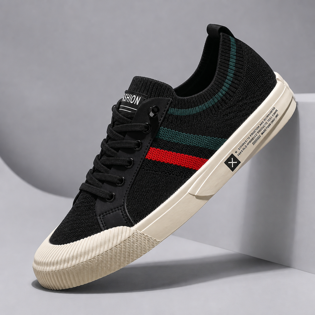 Miles Sutcliffe | Knit Sneakers With Striped Detail for Men