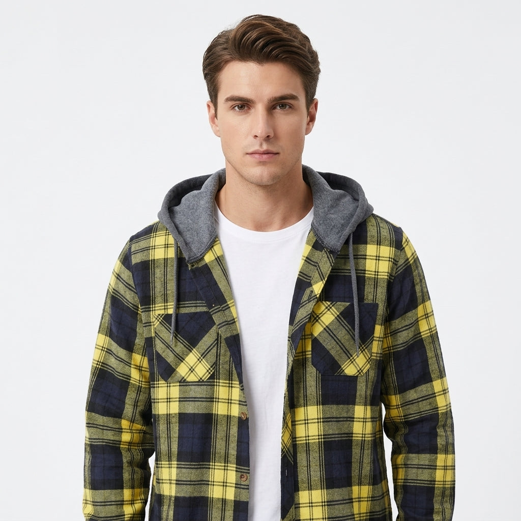 Rhys Calloway | Plaid Flannel Hooded Mens Jacket