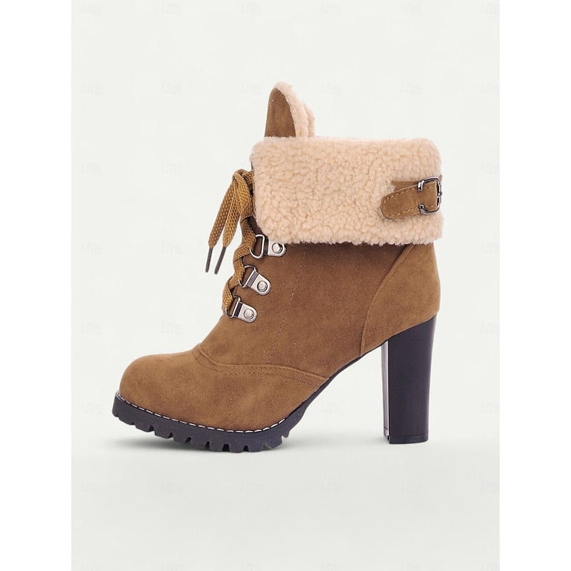 Freya Robinson | Fur-Trimmed Lace-Up Winter Boots