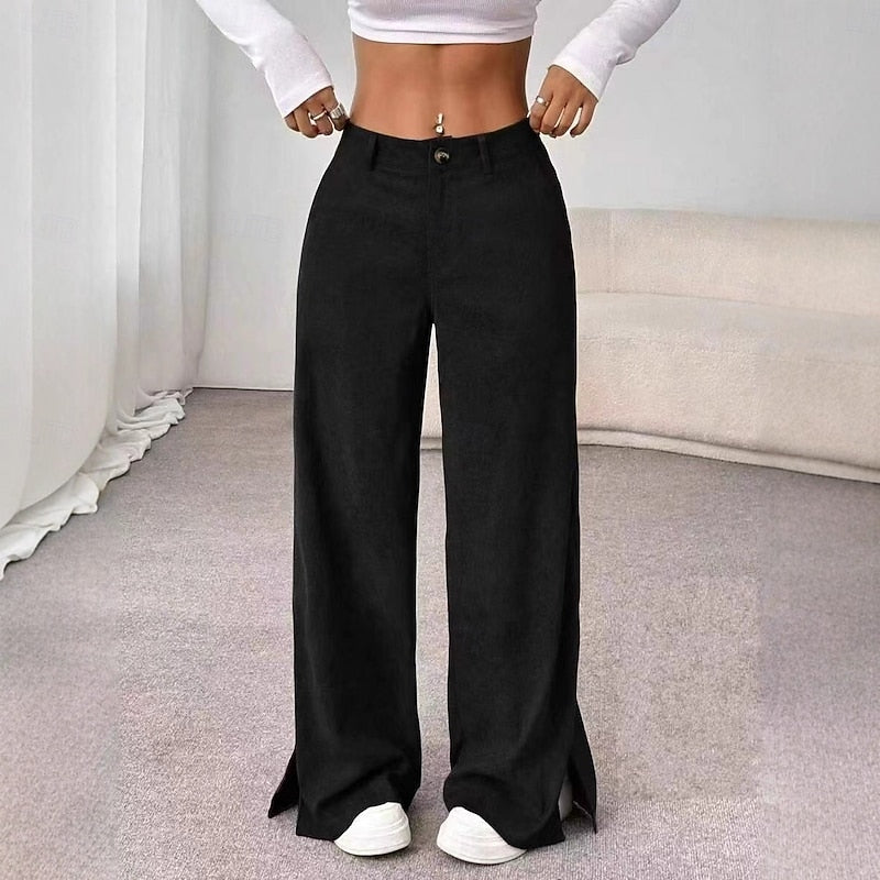 Olivia Brown | High-Waist Wide-Leg Corduroy Trousers