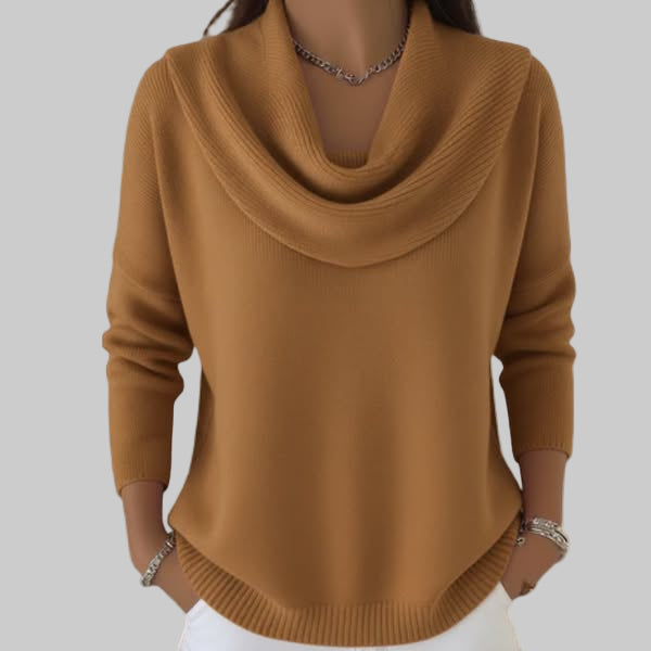 Daisy Fenchurch | Cowl Neck Sweater With Ribbed Trim