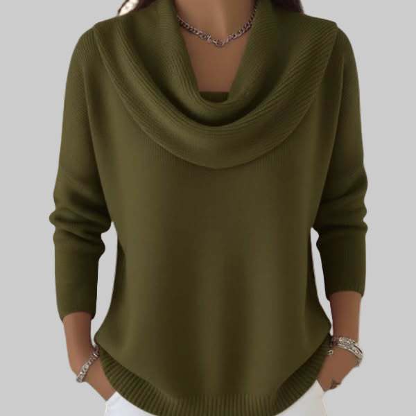 Daisy Fenchurch | Cowl Neck Sweater With Ribbed Trim