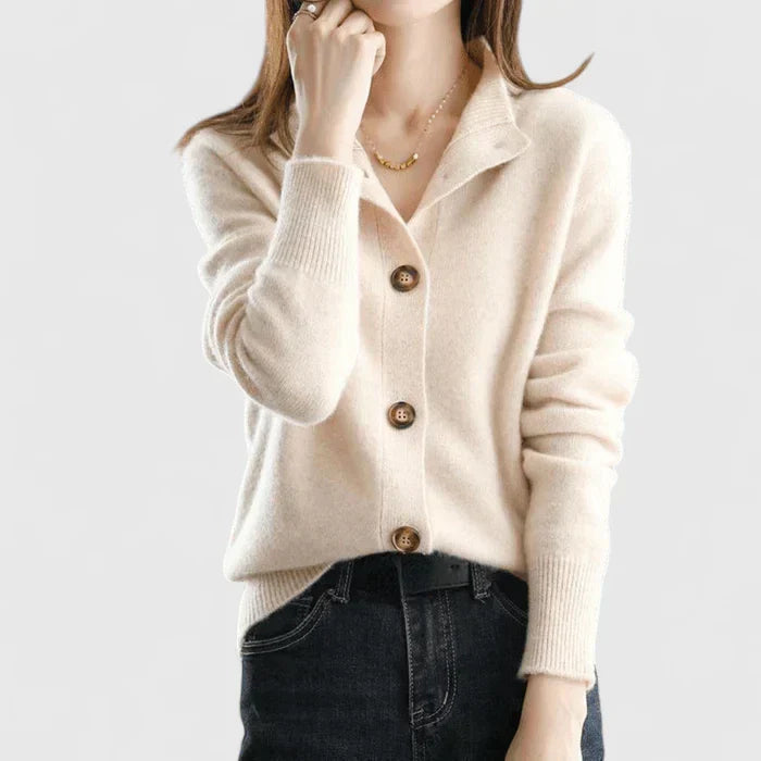 Charlotte Baxter | Refined Collared Button Cardigan
