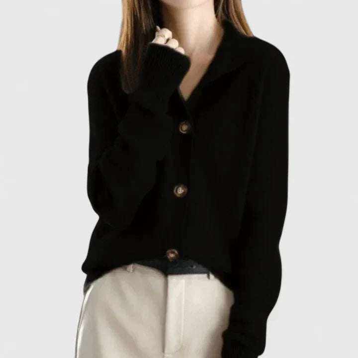 Charlotte Baxter | Refined Collared Button Cardigan