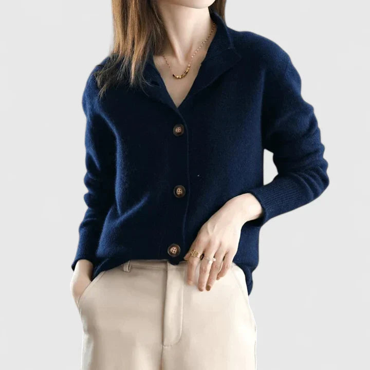 Charlotte Baxter | Refined Collared Button Cardigan