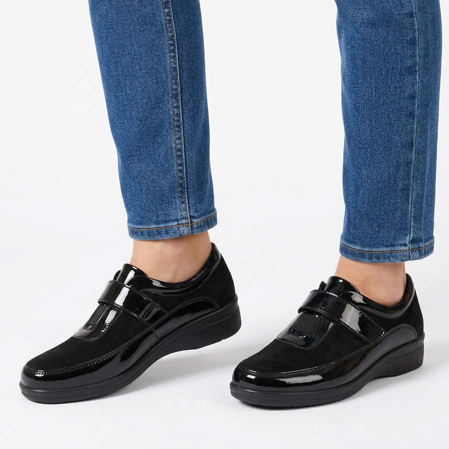 Women's Shock-Absorbing Hook-and-Loop Wedge Loafers