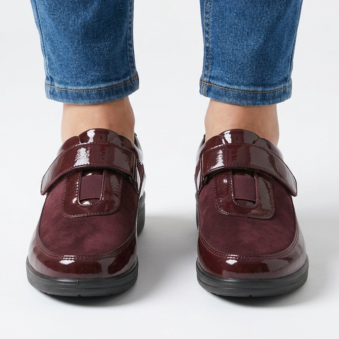 Women's Shock-Absorbing Hook-and-Loop Wedge Loafers