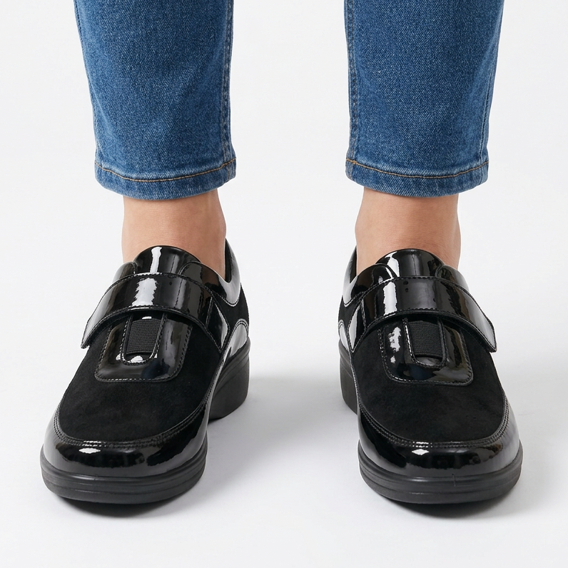 Women's Shock-Absorbing Hook-and-Loop Wedge Loafers