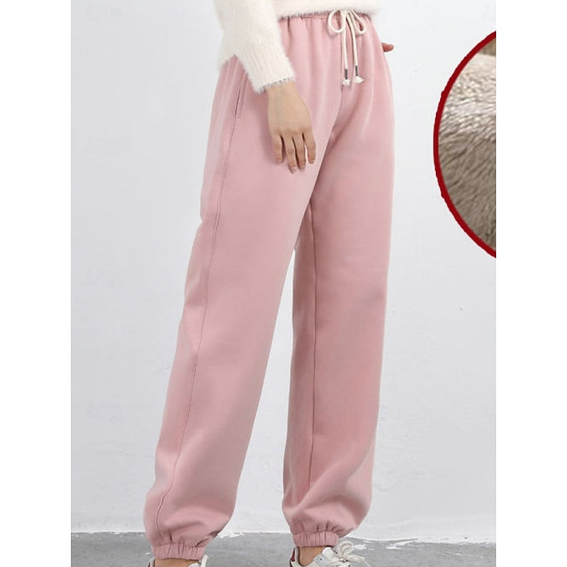 Amelia Sinclair | Cozy High-Waist Fleece Joggers