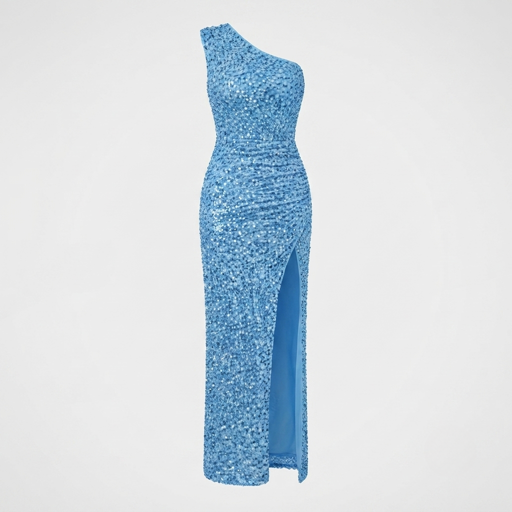 Isabella Moreau | Luxury One-Shoulder Sequin Maxi Dress For Women