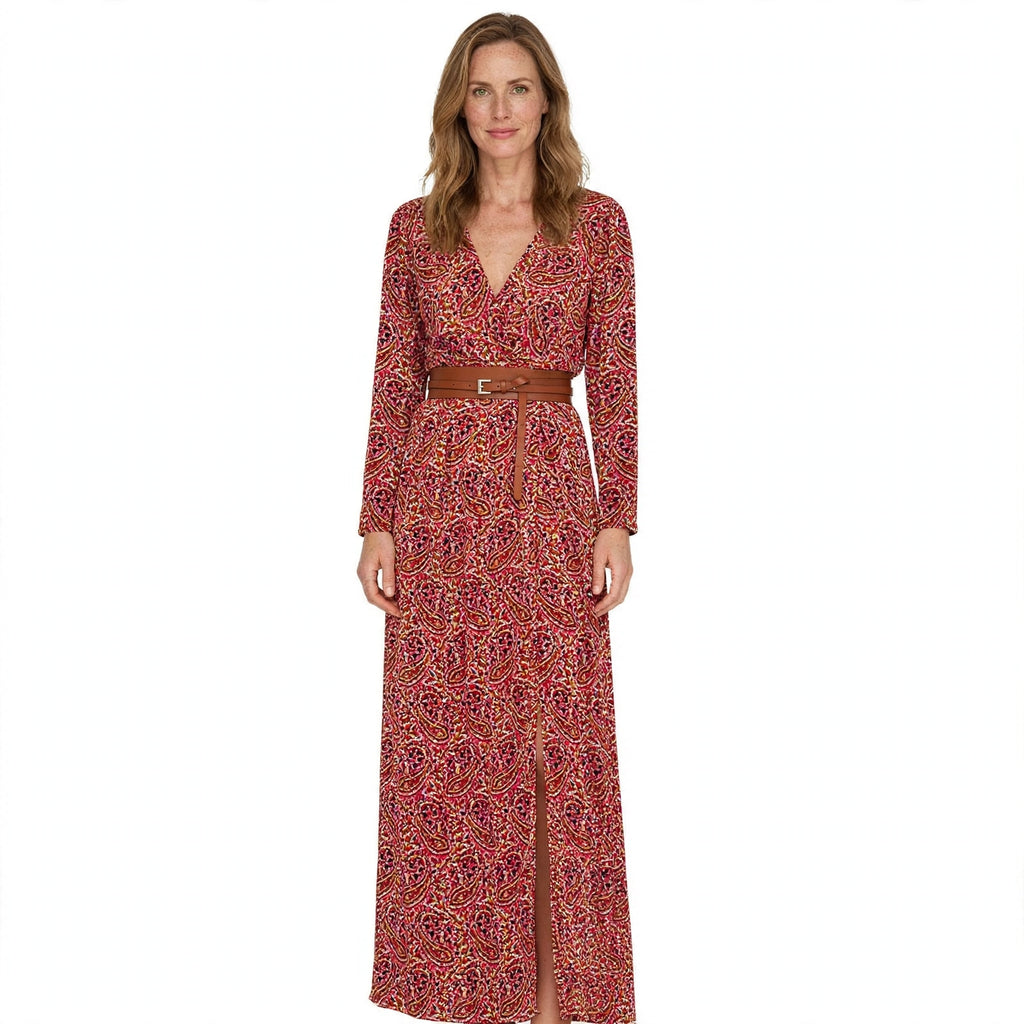 Daisy Merton | Paisley Print Maxi Dress With Wrap Front