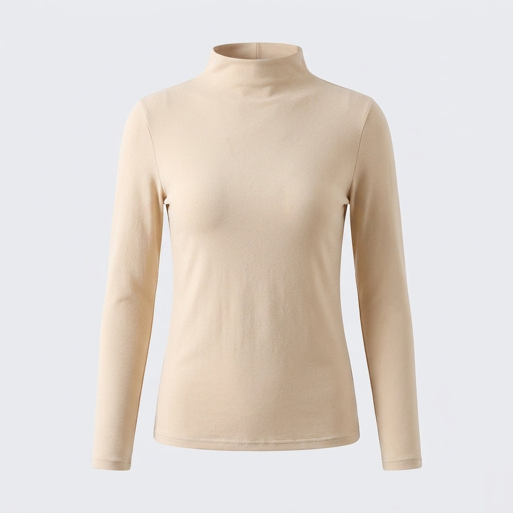 Isla Baxter | Fleece-Lined Turtleneck Long Sleeve Top