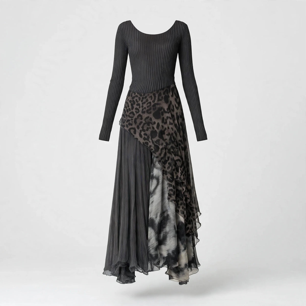 Diana Sutton | Leopard Print Asymmetric Maxi Dress