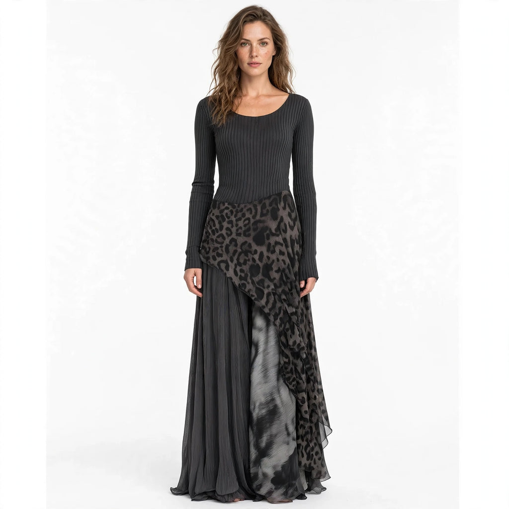 Diana Sutton | Leopard Print Asymmetric Maxi Dress