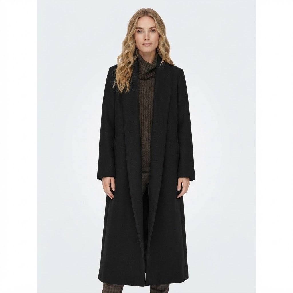 Isla Morris | Long Line Wool-Blend Coat with Lapel Collar