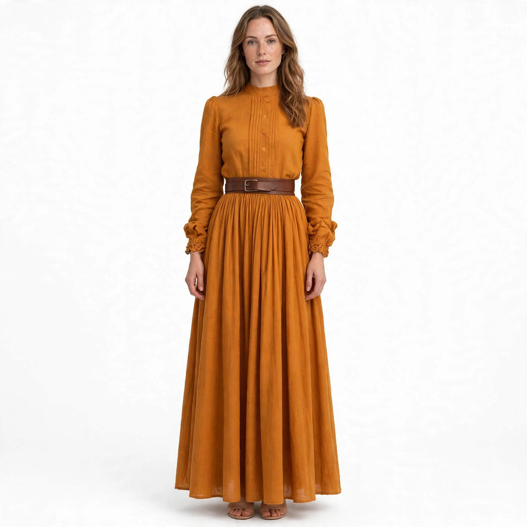 Beatrice Langtree | Rust Belted Maxi Dress