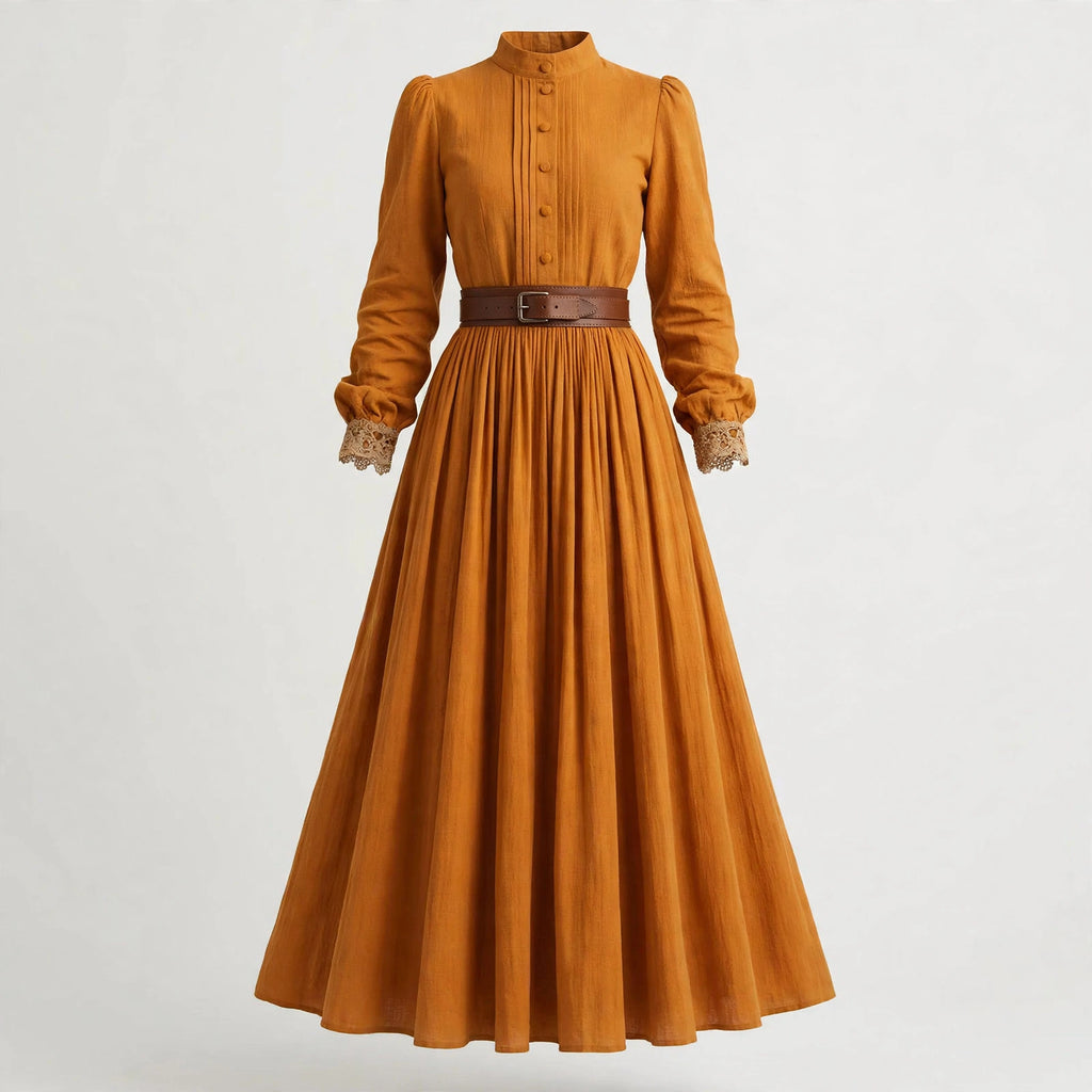 Beatrice Langtree | Rust Belted Maxi Dress