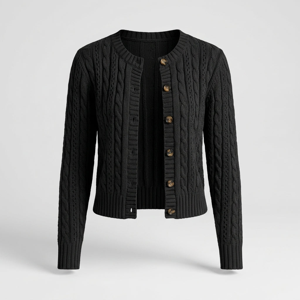 Isobel Marchant | Cable-Knit Button-Front Cardigan