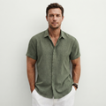 Luca Moretti | Premium Linen Blend Short Sleeve Shirt For Men