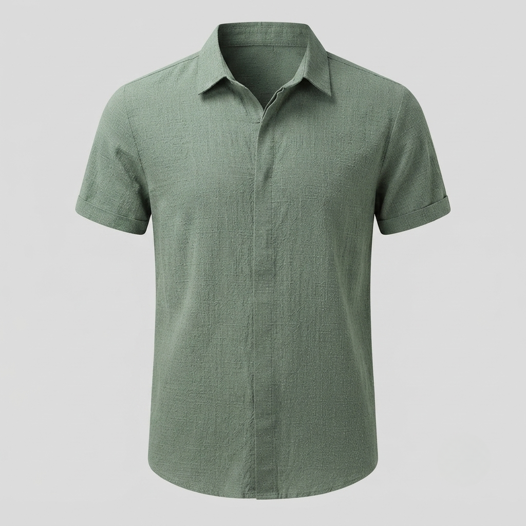 Luca Moretti | Premium Linen Blend Short Sleeve Shirt For Men