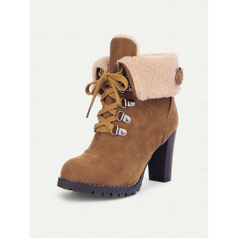 Freya Robinson | Fur-Trimmed Lace-Up Winter Boots