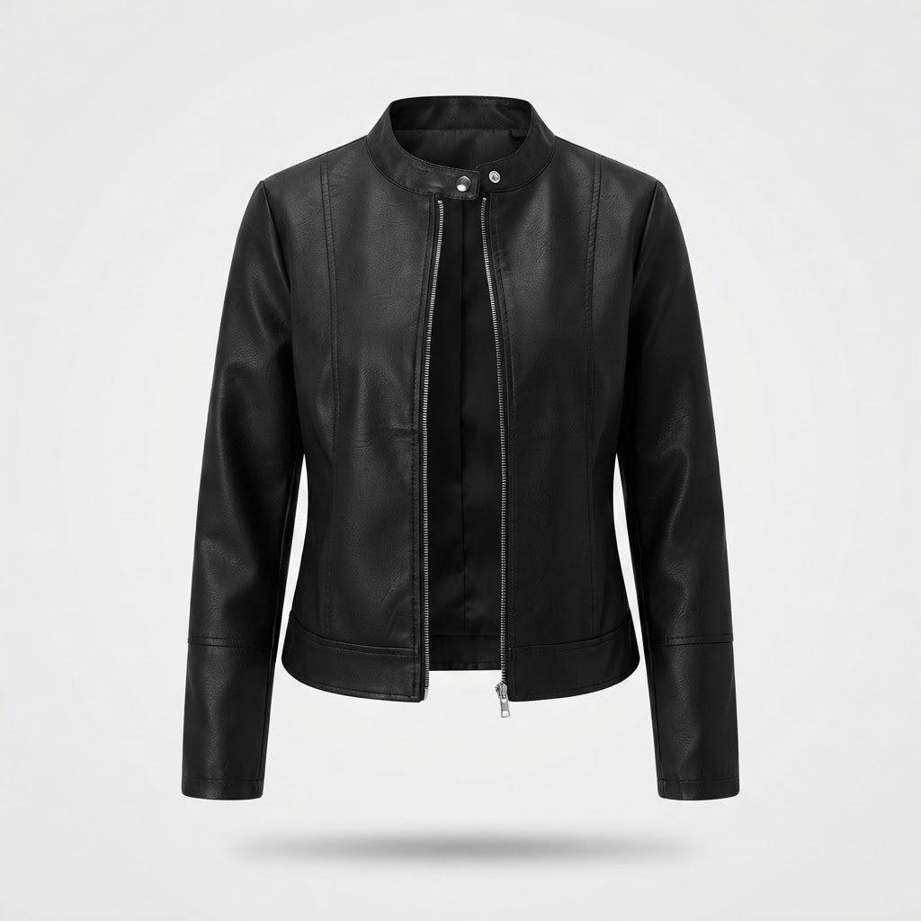 Josephine Ashdown | Slim Fit Cropped Leather Jacket for Women