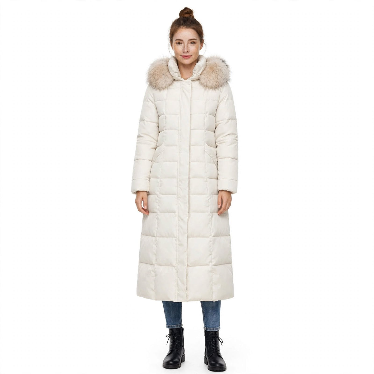Millicent Hargreave | Olive Faux Fur Hooded Puffer Coat
