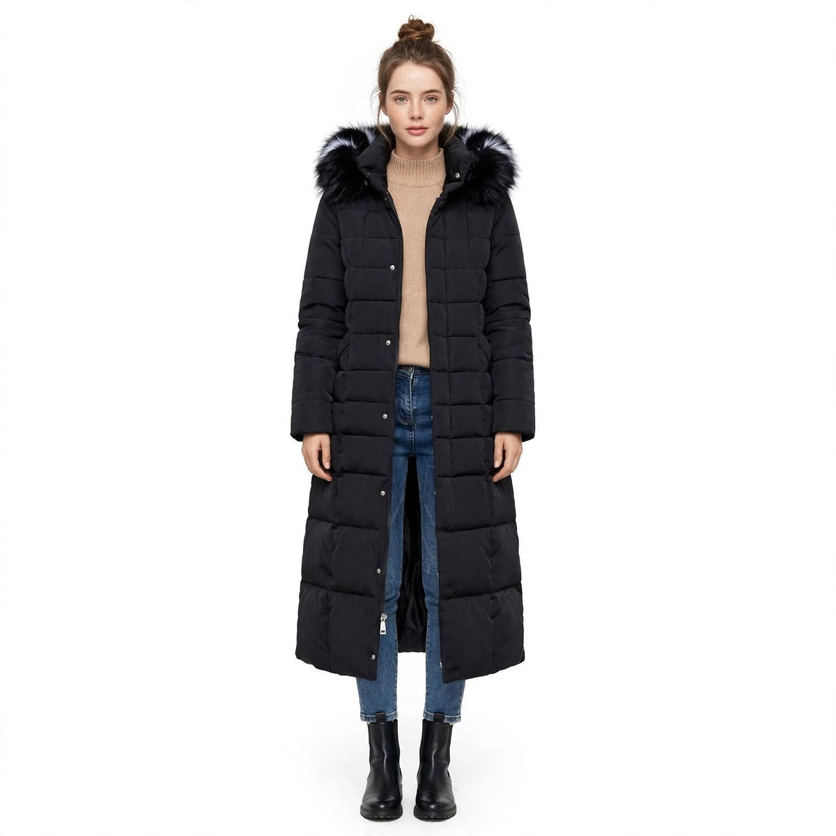 Millicent Hargreave | Olive Faux Fur Hooded Puffer Coat