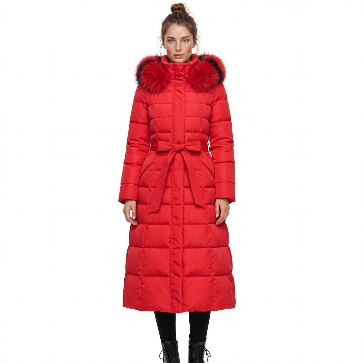 Millicent Hargreave | Olive Faux Fur Hooded Puffer Coat