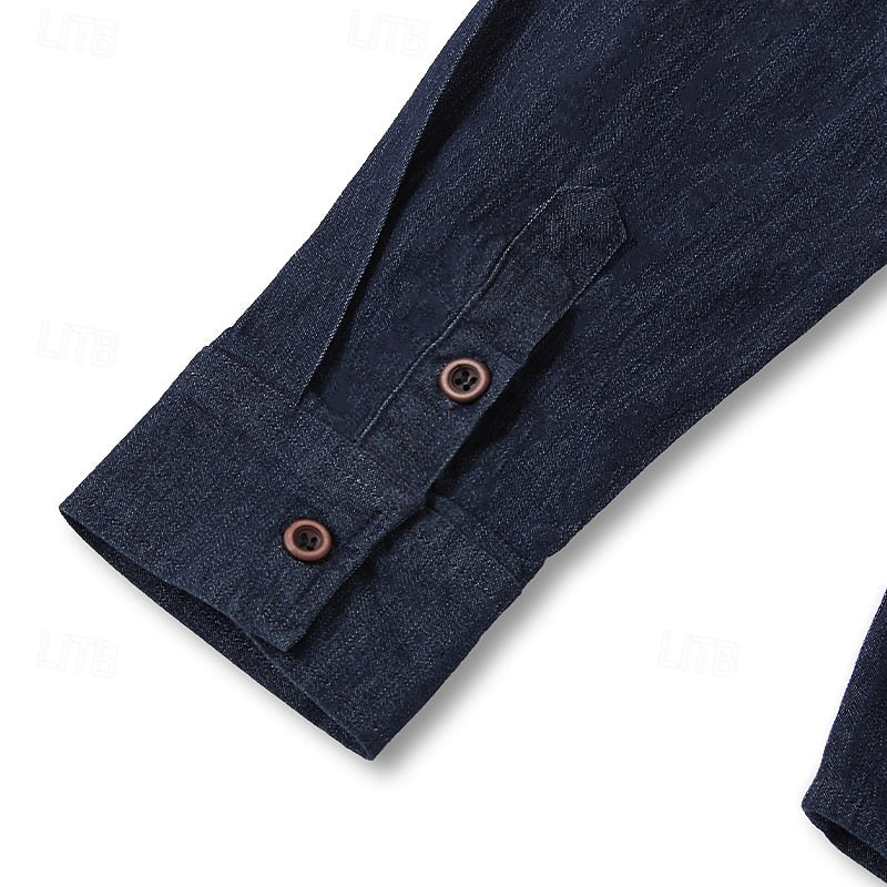 Desmond Ashford | Rugged Denim Button-Up Shirt For Men