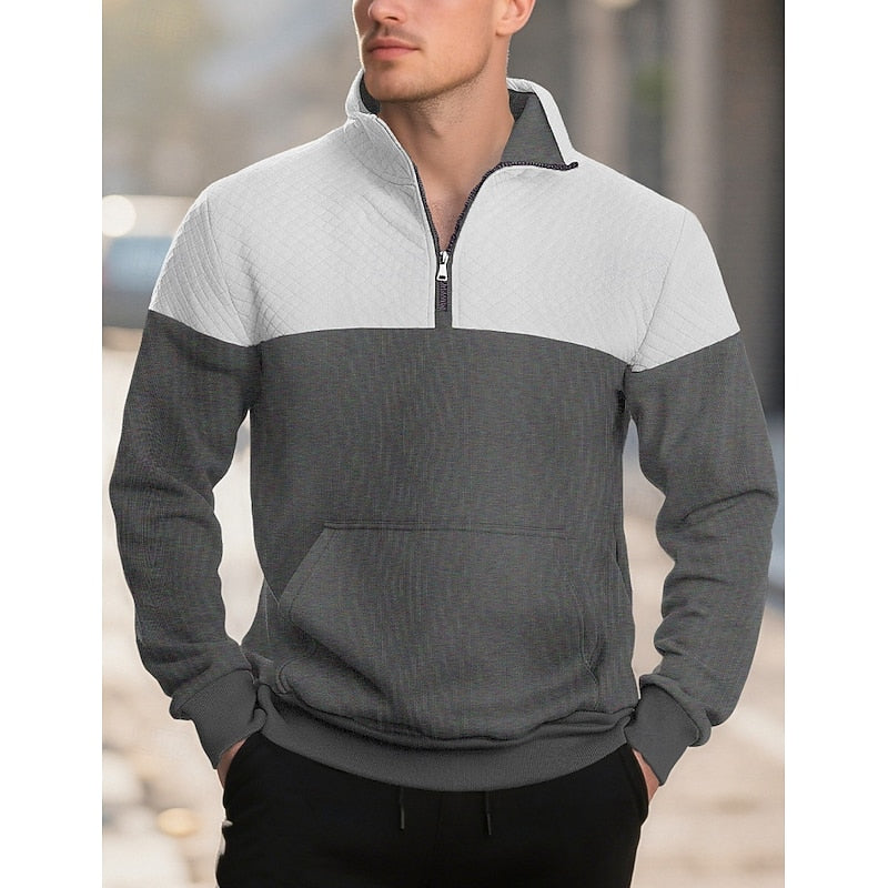 Lachlan Calder | Textured Quarter-Zip Sweatshirt For Men