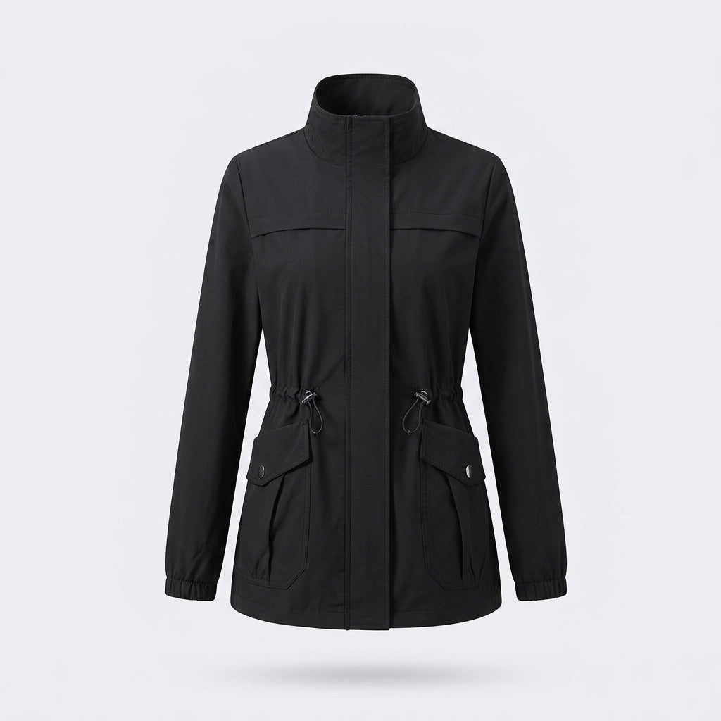 Katherine Ellingham | Khaki Drawstring Waist Windbreaker Jacket