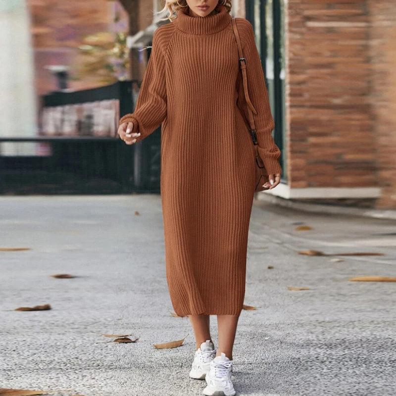 Cressida Lockhart | Ribbed Turtleneck Midi Dress