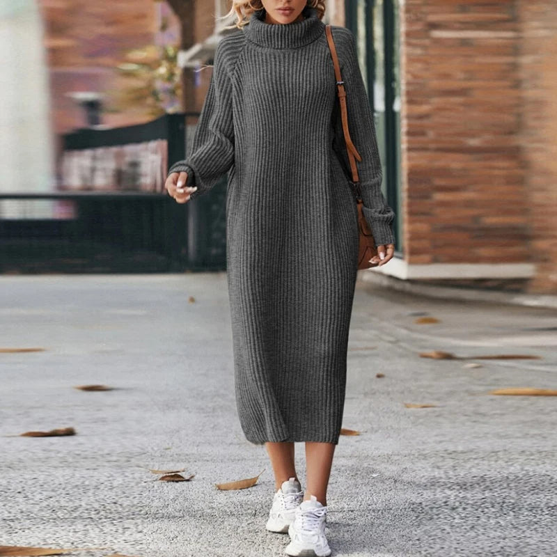 Cressida Lockhart | Ribbed Turtleneck Midi Dress