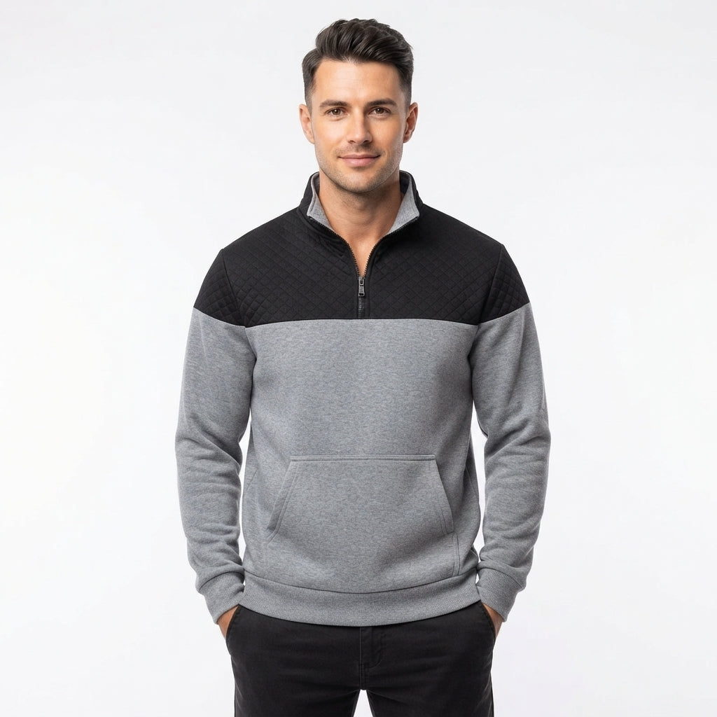 Lachlan Calder | Textured Quarter-Zip Sweatshirt For Men
