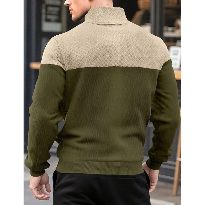 Lachlan Calder | Textured Quarter-Zip Sweatshirt For Men