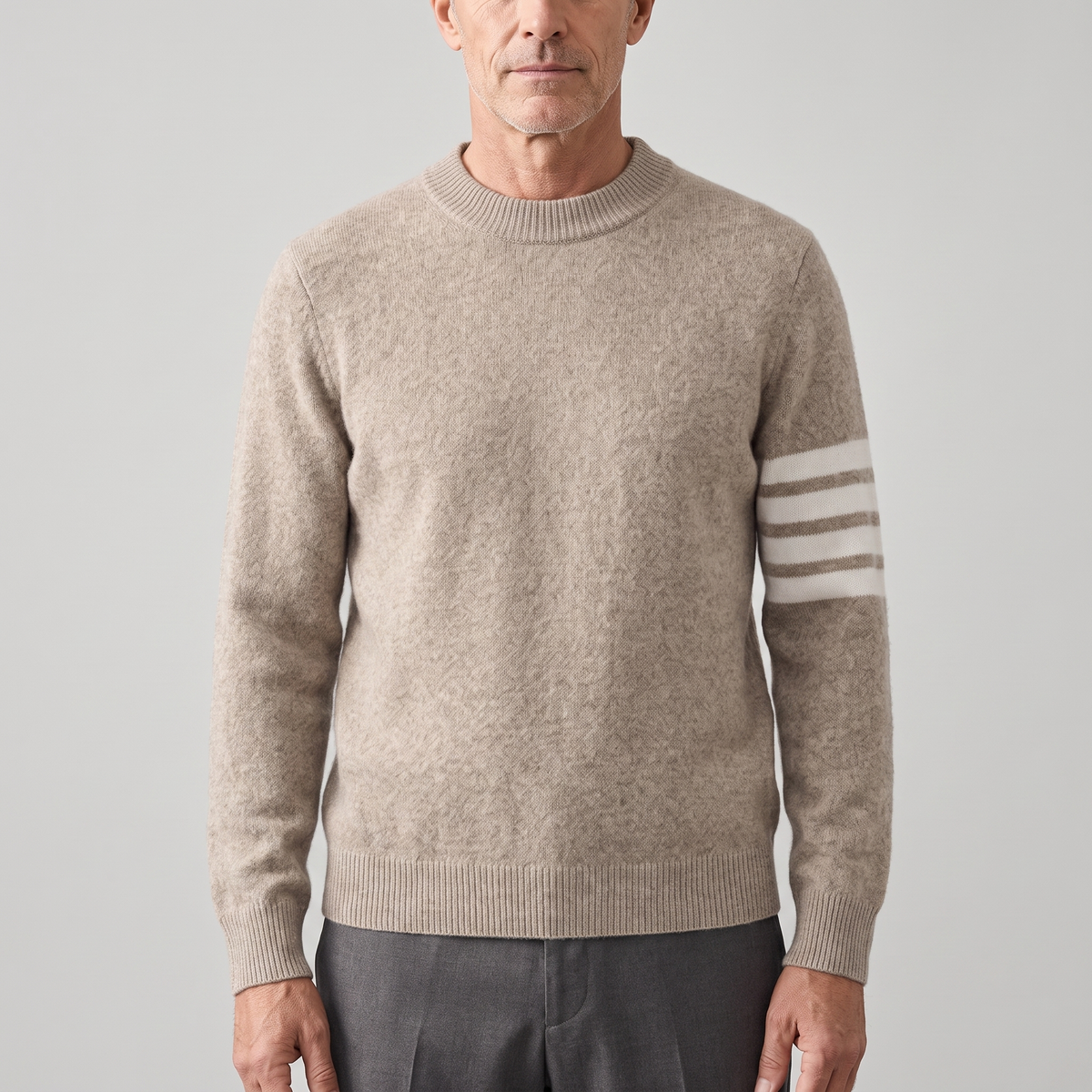 NO CJ | Miles Redmond | Cashmere-Blend Sweater With Sleeve Stripe Detail