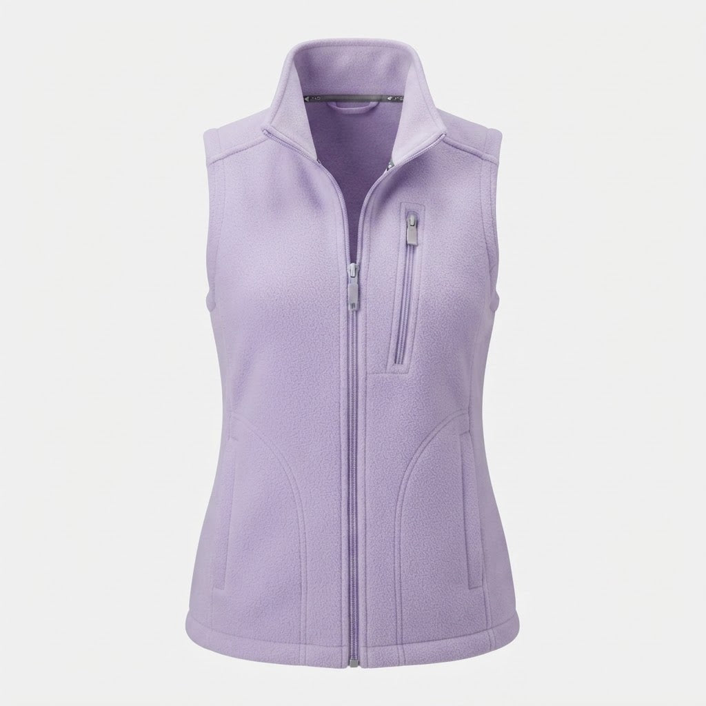 Lydia Hall | Fleece Zip-Up Vest with Stand Collar