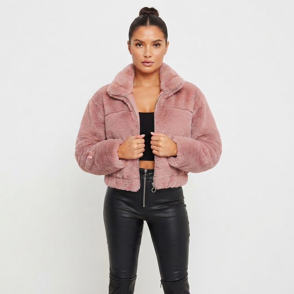 Marguerite Ashfield | Plush Cropped Zip Jacket for Women